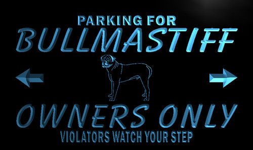 Bullmastiff Owners Parking Neon Light Sign
